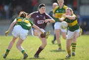 6 April 2008; Sinead Burke, Galway, in action against Mairead Finnegan and Katie Gleeson, left, Kerry. Suzuki Ladies National Football League Division 1 semi-final, Kerry v Galway , Cooraclare, Co Clare. Photo by Sportsfile