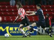 7 April 2008; Pat McCourt, Derry City, in action against Damien Lynch, St Patrick's Athletic. Setanta Cup, Derry City v St Patrick's Athletic, Brandywell, Derry. Picture credit: Oliver McVeigh / SPORTSFILE