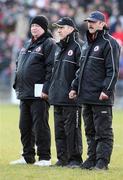 5 April 2008; Tyrone manager Mickey Harte, centre, along with Jim Curran and Tony Donnelly. Allianz National Football League, Division 1, Round 6, Derry v Tyrone, Celtic Park, Derry. Picture credit: Oliver McVeigh / SPORTSFILE
