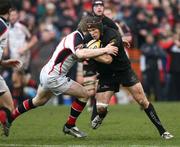 11 April 2008; Johnny O'Connor, Connacht, is tackled by Andrew Trimble, Ulster. Magners League, Ulster v Connacht, Ravenhill Park, Belfast, Co. Anrim. Picture credit: Oliver McVeigh / SPORTSFILE