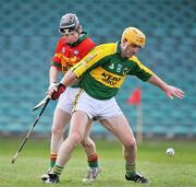 13 April 2008; John Mike Dooley, Kerry, in action against Andrew Gaul, Carlow. Allianz National Hurling League, Division 2, semi-final, Kerry v Carlow, Gaelic Grounds, Limerick. Picture credit: Brendan Moran / SPORTSFILE
