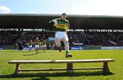 13 April 2008; Kerry captain Tomás Ó Sé jumps over the bench prior to the taking of the team photograph . Allianz National Football League, Division 1, Round 7, Galway v Kerry, Pearse Stadium, Salthill, Galway. Photo by Sportsfile