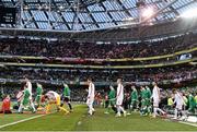 29 March 2015; The teams walk out ahead of the match. UEFA EURO 2016 Championship Qualifier, Group D, Republic of Ireland v Poland. Aviva Stadium, Lansdowne Road, Dublin. Picture credit: Ramsey Cardy / SPORTSFILE