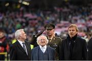 29 March 2015; President of Ireland Michael D Higgins during the National Anthem. UEFA EURO 2016 Championship Qualifier, Group D, Republic of Ireland v Poland. Aviva Stadium, Lansdowne Road, Dublin. Picture credit: Ramsey Cardy / SPORTSFILE