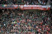 29 March 2015; Poland fans in attendance at the game. UEFA EURO 2016 Championship Qualifier, Group D, Republic of Ireland v Poland. Aviva Stadium, Lansdowne Road, Dublin. Picture credit: Brendan Moran / SPORTSFILE