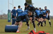 31 March 2015; Leinster's Luke Fitzgerald, left, and Darragh Fanning in action during squad training. St Gerard's School, Bray, Co. Wicklow. Picture credit: Brendan Moran / SPORTSFILE