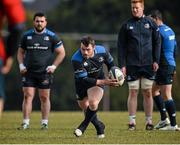 31 March 2015; Leinster's Cian Healy in action during squad training. St Gerard's School, Bray, Co. Wicklow. Picture credit: Brendan Moran / SPORTSFILE