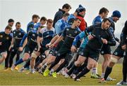 31 March 2015; Leinster's Zane Kirchener, centre, in action during squad training. St Gerard's School, Bray, Co. Wicklow. Picture credit: Brendan Moran / SPORTSFILE