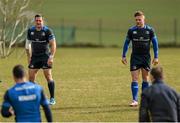 31 March 2015; Leinster's Jimmy Gopperth, left, and Ian Madigan during squad training. St Gerard's School, Bray, Co. Wicklow. Picture credit: Brendan Moran / SPORTSFILE