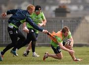 31 March 2015; Connacht's Kieran Marmion is tackled by Darragh Leader, left, during squad training. Sportsground, Galway. Picture credit: Pat Murphy / SPORTSFILE