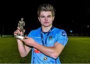 1 April 2015; Daire O'Conchubhair, UCD, with his man of the match award. SSE Airtricity U19 League Enda McGuill Cup Final, UCD v Derry City. The UCD Bowl, UCD, Belfield, Dublin. Picture credit: Piaras Ó Mídheach / SPORTSFILE