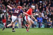 13 April 2008; Ronan Curran, Cork, in action against Joe Canning, Galway. Allianz National Hurling League, Division 1, semi-final, Cork v Galway, Gaelic Grounds, Limerick. Picture credit: Brendan Moran / SPORTSFILE