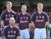 13 April 2008; Galway's Joe Canning, right, stands alongside team-mates Tony Og Regan, 3, Adrian Cullinane, 5, and Ger Farragher, 10, during the team photograph before his first senior inter-county game for Galway. Allianz National Hurling League, Division 1, semi-final, Cork v Galway, Gaelic Grounds, Limerick. Picture credit: Brendan Moran / SPORTSFILE