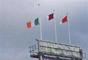13 April 2008; The Irish tricolour flies at half mast during the game in memory of the late Dr. Patrick Hillary, former President of Ireland. Allianz National Hurling League, Division 1, semi-final, Cork v Galway, Gaelic Grounds, Limerick. Picture credit: Brendan Moran / SPORTSFILE
