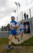 29 March 2015; Waterford's Michael Walsh runs onto the pitch before the start of the game. Allianz Hurling League, Division 1, Quarter-Final, Waterford v Galway. Walsh Park, Waterford. Picture credit: Piaras Ó Mídheach / SPORTSFILE