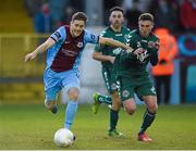 3 April 2015; Stephen Maher, Drogheda United, in action against Robbie Creevy, Bohemians. SSE Airtricity League Premier Division, Drogheda United v Bohemians. United Park, Drogheda, Co. Louth. Photo by Sportsfile