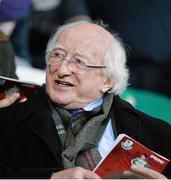 3 April 2015; President Michael D Higgins before the start of the game. SSE Airtricity League Premier Division, Shamrock Rovers v Galway United. Tallaght Stadium, Tallaght, Co. Dublin. Picture credit: David Maher / SPORTSFILE