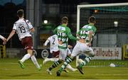 3 April 2015; Shamrock Rovers' Michael Drennan, 21, scores his side's first goal. SSE Airtricity League Premier Division, Shamrock Rovers v Galway United. Tallaght Stadium, Tallaght, Co. Dublin. Picture credit: David Maher / SPORTSFILE
