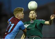 3 April 2015; Dean Kelly, Bohemians, in action against Lloyd Buckley, Drogheda United. SSE Airtricity League Premier Division, Drogheda United v Bohemians. United Park, Drogheda, Co. Louth. Photo by Sportsfile