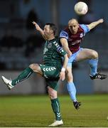 3 April 2015; Alan Byrne, Drogheda United, in action against Paddy Kavanagh, Bohemians. SSE Airtricity League Premier Division, Drogheda United v Bohemians. United Park, Drogheda, Co. Louth. Photo by Sportsfile
