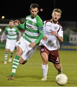 3 April 2015; Keith Fahey, Shamrock Rovers, in action against Alex Byrne, Galway United. SSE Airtricity League Premier Division, Shamrock Rovers v Galway United. Tallaght Stadium, Tallaght, Co. Dublin. Picture credit: David Maher / SPORTSFILE