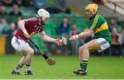 4 April 2015; Alan Devine, Westmeath, in action against John Griffin, Kerry. Allianz Hurling League Division 2A Final, Westmeath v Kerry. Gaelic Grounds, Limerick. Picture credit: Diarmuid Greene / SPORTSFILE