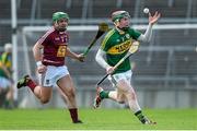 4 April 2015; Sean Weir, Kerry, in action against Joe Clarke, Westmeath. Allianz Hurling League Division 2A Final, Westmeath v Kerry. Gaelic Grounds, Limerick. Picture credit: Diarmuid Greene / SPORTSFILE