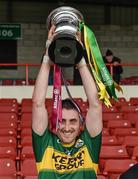 4 April 2015; John Griffin, Kerry, lifts the cup after victory over Westmeath. Allianz Hurling League Division 2A Final, Westmeath v Kerry. Gaelic Grounds, Limerick. Picture credit: Diarmuid Greene / SPORTSFILE