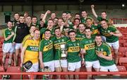 4 April 2015; The Kerry squad celebrate with the cup after victory over Westmeath. Allianz Hurling League Division 2A Final, Westmeath v Kerry. Gaelic Grounds, Limerick. Picture credit: Diarmuid Greene / SPORTSFILE