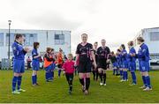 4 April 2015; Wexford Youths Women’s AFC captain leads her team out to a  guard of honour from Peamount United. Continental Tyres Women's National League, Wexford Youths Women’s AFC v Peamount United. Ferrycarrig Park, Wexford. Picture credit: Matt Browne / SPORTSFILE