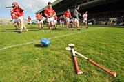 6 April 2008; Cork players prepare for the start of the game. Allianz National Hurling League, Quarter-Final, Limerick v Cork, The Gaelic Grounds, Limerick. Picture credit: David Maher / SPORTSFILE