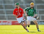6 April 2008; Brian Murphy, Cork, in action against Niall Moran, Limerick. Allianz National Hurling League, Quarter-Final, Limerick v Cork, The Gaelic Grounds, Limerick. Picture credit: David Maher / SPORTSFILE