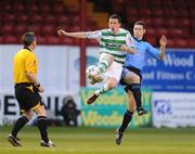 18 April 2008; Tadhg Purcell, Shamrock Rovers, in action against Alan McNally, UCD. eircom league of Ireland Premier Division, Shamrock Rovers v UCD, Tolka Park, Dublin. Picture credit: Stephen McCarthy / SPORTSFILE