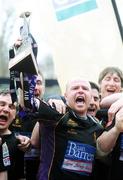 19 April 2008; Instonians captain Wilbur Leacock lifts the trophy. AIB League Division 3 Final, Bruff v Instonians, Donnybrook Stadium, Dublin. Picture credit: Pat Murphy / SPORTSFILE *** Local Caption ***