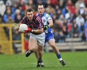 20 April 2008; Derek Heavin, Westmeath, in action against Stephen Gollogly, Monaghan. Allianz National Football League, Division 2, Round 7, Monaghan v Westmeath, St Tighearnach's Park, Clones, Co. Monaghan. Picture credit: Brian Lawless / SPORTSFILE *** Local Caption ***