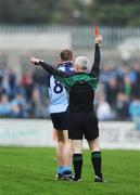 20 April 2008; Referee Paddy Russell, sends off Ciaran Whelan, Dublin, during the first half. Allianz National Football League, Division 2, Round 7, Dublin v Meath, Parnell Park, Dublin. Picture credit: David Maher / SPORTSFILE *** Local Caption ***