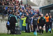 20 April 2008; Dublin manager Paul Caffrey, reacts to a section of the crowd after referee Paddy Russell sent off Ciaran Whelan. Allianz National Football League, Division 2, Round 7, Dublin v Meath, Parnell Park, Dublin. Picture credit: David Maher / SPORTSFILE *** Local Caption ***