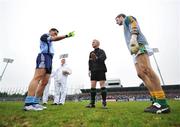 20 April 2008; Referee Paddy Russell in between the two captains, Jason Sherlock, Dublin, and Brendan Murphy, Meath, before the start of the game. Allianz National Football League, Division 2, Round 7, Dublin v Meath, Parnell Park, Dublin. Picture credit: David Maher / SPORTSFILE *** Local Caption ***