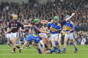 20 April 2008; Shane Maher, 7, Conor O'Mahony, 6, and Conor O'Brien, 4,Tipperary, in action against Fergal Healy, centre, Ger Farragher, 10, and Niall Healy, Galway. Allianz National Hurling League, Division 1 Final, Tipperary v Galway, Gaelic Grounds, Limerick. Picture credit: Stephen McCarthy / SPORTSFILE *** Local Caption ***