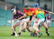 20 April 2008; Paul Greville, Westmeath, in action against Brendan Lawler and Seamus Murphy, 14, Carlow. Allianz National Hurling League, Division 2 Final, Carlow v Westmeath, Gaelic Grounds, Limerick. Picture credit: Pat Murphy / SPORTSFILE *** Local Caption ***