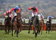 14 March 2008; Fiveforthree, right, with Ruby Walsh up, on their way to winning the Ballymore Properties Novices' Hurdle Race. Cheltenham Racing Festival, Prestbury Park, Cheltenham, England. Picture credit; David Maher / SPORTSFILE
