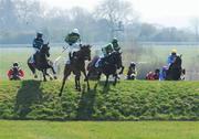 22 April 2008; Money Point, with John McNamara up, leads the field over Ruby's Double during the DNG Nationwide Steeplechase for Ladies Perpetual Cup. Irish National Hunt Festival, Punchestown Racecourse, Co. Kildare. Picture credit; Matt Browne / SPORTSFILE