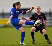 4 April 2015; Clare Kinsella, Peamount United, in action against Nicola Sinnott, Wexford Youths Women’s AFC. Continental Tyres Women's National League, Wexford Youths Women’s AFC v Peamount United. Ferrycarrig Park, Wexford. Picture credit: Matt Browne / SPORTSFILE