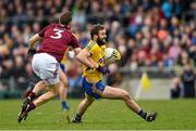 5 April 2015; Senan Kilbride, Roscommmon, is tackled by Kevin Maguire, Westmeath. Allianz Football League, Division 2, Round 7, Westmeath v Roscommon. Cusack Park, Mullingar, Co. Westmeath. Picture credit: Ramsey Cardy / SPORTSFILE