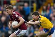 5 April 2015; John Heslin, Westmeath, in action against Niall Carty, Roscommon. Allianz Football League, Division 2, Round 7, Westmeath v Roscommon. Cusack Park, Mullingar, Co. Westmeath. Picture credit: Ramsey Cardy / SPORTSFILE