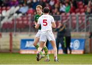 5 April 2015; Colm Cooper, Kerry, is greeted by Ronan McNabb, Tyrone, upon his introduction as a second half substitute. Allianz Football League, Division 1, Round 7, Tyrone v Kerry. Healy Park, Omagh, Co. Tyrone. Picture credit: Stephen McCarthy / SPORTSFILE