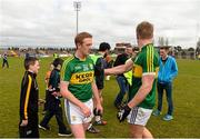 5 April 2015; Colm Cooper and his Kerry team-mate Tommy Walsh after the game. Allianz Football League, Division 1, Round 7, Tyrone v Kerry. Healy Park, Omagh, Co. Tyrone. Picture credit: Stephen McCarthy / SPORTSFILE
