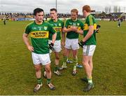 5 April 2015; Colm Cooper and his Kerry team-mate Johnny Buckley, right, after the game. Also pictured are Paul Murphy, left, and Mark Griffin. Allianz Football League, Division 1, Round 7, Tyrone v Kerry. Healy Park, Omagh, Co. Tyrone. Picture credit: Stephen McCarthy / SPORTSFILE