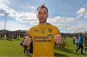 5 April 2015; Karl Lacey, Donegal, celebrates at the end of the game. Allianz Football League, Division 1, Round 7, Mayo v Donegal. Elverys MacHale Park, Castlebar, Co. Mayo. Picture credit: David Maher / SPORTSFILE