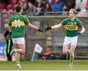 5 April 2015; Colm Cooper replaces his Kerry team-mate Bryan Sheehan during a second half substitution. Allianz Football League, Division 1, Round 7, Tyrone v Kerry. Healy Park, Omagh, Co. Tyrone. Picture credit: Stephen McCarthy / SPORTSFILE